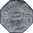 France 10 Centimes (Commune of Narbonne. Grand Cafe Glacier Saturnin. Countermarked) GRAND CAFE GLACIER SATURNIN NARBONNE coin obverse