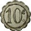 France 10 Centimes Cooperative Society. Commune Thaon-les-Vosges 1916 ND 10 C coin reverse