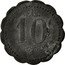 France 10 Centimes DPA Cooperative Restaurant. Castres 1916 ND 10 C coin reverse
