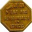 France 10 Centimes Lyon. Rhone 1919 CE JETON N'EST PAS REMBOURSABLE EN ESPÉCES coin reverse
