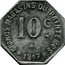 France 10 Centimes Narbonne. Aude. Maison Milhaud 1917 10 С GRANDS MAGASINS DU PRINTEMPS 1917 coin obverse