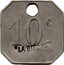 France 10 Centimes Paris. Seine. Brasserie La Biere ND (1917) 10 C LA BIÉRE coin reverse