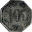 France 10 Centimes Rouen. Chambre de Commerce. Essai 1918 CHAMBRE DE COMMERCE 10 C. 1918 coin reverse