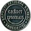 France 10 Centimes (Type 7a. Red Stamp with Blue Text Background) CRÉDIT LYONNAIS "FYP" Bᵀᴱ-S.G.D.G. PARIS EMPRUNT NATIONAL 6% 1920 SOUSCRIVEZ coin reverse