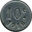 France 10 Centimes (Vanves) 10 C 1918 coin reverse