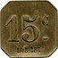 France 15 Centimes Brasserie La Biere. Paris 1917 ND 15 C LA BIÉRE coin obverse