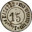 France 15 Centimes (Lyon. Cafe Comptoir Leopold Mazoyer) LÉOPOLD MAZOYER CAFÉ COMPTOIR. LYON 15 coin obverse