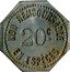 France 20 Centimes (Lyon. Eden-bars) NON REMBOURSABLE EN ESPÉCES 20 C coin reverse