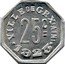 France 25 Centimes Commune of Gex 1923  VILLE DE GEX (AIN) 25C= 1923 coin reverse