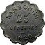France 25 Centimes Commune of Narbonne 1920  NARBONNE 25 CENTIMES 1920 coin reverse