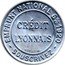 France 25 Centimes (Type 1. Blue Stamp with White Marked Text Background) CRÉDIT LYONNAIS Bᵀᴱ-S.G.D.G. EMPRUNT NATIONAL 6% 1920 SOUSCRIVEZ coin reverse