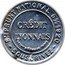 France 25 Centimes Type 8a. Blue Stamp with White Background 1920 CRÉDIT LYONNAIS "FYP" BTE-S.G.D.G. PARIS EMPRUNT NATIONAL 6% 1920 SOUSCRIVEZ coin reverse