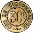 France 30 Centimes Lyon. J. Desgoutte 1917 ND BON DE CONSOMATION 30 C coin reverse