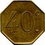 France 40 Centimes Paris. Cafe de la Bourse 1917 ND 40 C coin reverse