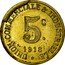 France 5 Centimes Annonay -Ardeche. Essai 1918 5 C 1918 UNION COMMERCIALE & INDUSTRIELLE coin obverse