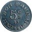 France 5 Centimes (Chalon-sur-Saone - Cafeteers and restaurants union) 5 C BON POUR EN CONSOMMATION coin obverse