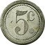 France 5 Centimes Commune of Guise 1921  5C. coin reverse
