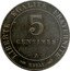 France 5 Centimes Type II Essai by Merley 1902 A LIBERTE EGALITE FRATERNITE 5 CENTIMES A ESSAI coin reverse