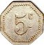 France 5 Centimes Modern Republic Decimal Coinage 5 C coin reverse