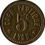 France 5 Centimes Lyon. Cafe Paufique ND (1917) 5 C CAFÉ PAUFIQUE LYON coin obverse