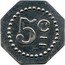 France 5 Centimes Lyon. Laiterie Suisse J. Dufraisse ND (1917) 5 C coin obverse
