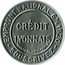 France 5 Centimes Type 5. Green Stamp with Golden Marked Text Background 1920 CRÉDIT LYONNAIS FYP BTE S.G.D.G. PARIS EMPRUNT NATIONAL 6% 1920 SOUSCRIVEZ coin reverse