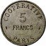 France 5 Francs (Paris. Coins and Medals Workshop Cooperative) COOPÉRATIVE PARIS 5 FRANCS coin reverse
