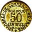 France 50 Centimes Essay by Morlon. Hybrid ND (1930)  CHAMBRES DE COMMERCE DE FRANCE BON POUR 50 CENTIMES BR. AL.. coin reverse