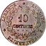 France 10 Centimes (by Dupre) LIBERTE EGALITE FRATERNITE 10 CENTIMES E coin reverse
