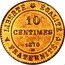 France 10 Centimes (Essai Dupre) 10 CENTIMES 1870 BB LIBERTÉ ÉGALITÉ FRATERNITÉ coin reverse
