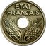 France 10 Centimes (Grain Sprigs Essai by Lindauer) ETAT FRANÇAIS A DE G coin obverse