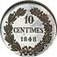 France 10 Centimes Pattern by Moulle 1848  10 CENTIMES 1848 coin reverse