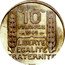 France 10 Francs Essai by Turin 1948  10 FRANCS 1948 LIBERTE EGALITE FRATERNITE ESSAI coin reverse