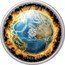 Niue 2 Dollars Global Warming Terra. Burning Earth 2023 1 OZ FINE SILVER 9999 TERRA 2023. coin reverse
