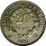 France 20 Centimes Essai 1887  KM# E2 LIBERTÉ JUSTICE 20 CENTS 1887 coin reverse