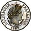 France 20 Centimes Essai - Merley. 16 sides 1887 A L. MERLEY RÉPUBLIQUE FRANÇAISE 1887 coin obverse