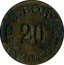 France 20 Centimes (Paris. Maison J. Bory) 20 J. BORY 21 RUE DU TEMPLE PARIS coin obverse