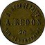 France 20 Centimes Paris. Seine. Redon ND (1917) A. REDON A BEAUREPAIRE 20 RUE BEAUREPAIRE coin reverse