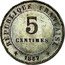 France 5 Centimes Essai by Merley. Type II. 16 Sides 1887 A REPUBLIQUE FRANCAISE 5 CENTIMES 1887 coin obverse