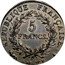France 5 Francs Bonaparte Coin Pattern by Galle 11 (1802)  REPUBLIQUE FRANÇAISE. 5 FRANCS. AN XI. A coin reverse