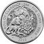 UK 5 Pounds Charles III Bull of Clarence 2023  Bullion BULL OF CLARENCE 2 OZ FINE SILVER 999.9 DL 2023 coin reverse