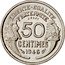 France 50 Centimes (Essai by Morlon. Piedfort) KM# PE313 LIBERTE EGALITE FRATERNITE 50 CENTIMES 1946 ESSAI coin reverse