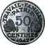 France 50 Centimes (Essai Piedfort Francisque) 50 CENTIMES 1942 TRAVAIL FAMILLE PATRIE coin reverse