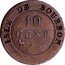 France 10 Centimes (Charles X. Pattern) ISLE DE BOURBON 10 CENT A coin reverse