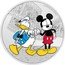 Niue Ten Dollars Charles III Mickey & Donald 2023  Proof 3 OZ 999 FINE SILVER © DISNEY coin reverse