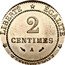 France 2 Centimes Pattern 1883 A LIBERTÉ ÉGALITÉ FRATERNITÉ 2 CENTIMES A coin reverse