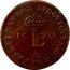 France 2 Deniers (French Colonies) 16 L 70 A LVDOVICVS XIIII D GR FRAN ET NAV REX coin obverse