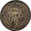 France 2 Sous 6 Deniers (Louis XVI Pattern) KM# Pn2 ISLES DU VENT ET SOUS LE VENT 2 SOUS 6 DEN 1789 A coin reverse