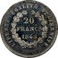 France 20 Francs (Essai by Bouvet. Helmeted Republic) 20 FRANCS 1848 LIBERTÉ ÉGALITÉ FRATERNITÉ coin reverse