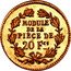 France 20 Francs Essai by Leclerc. Gilded 1848 KM# Pn79 MODULE DE LA PIECE DE 20 FCS coin reverse